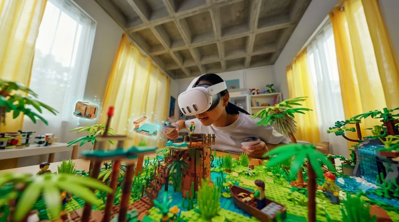 Detailed AR and VR immersive experience visual for virtual reality services